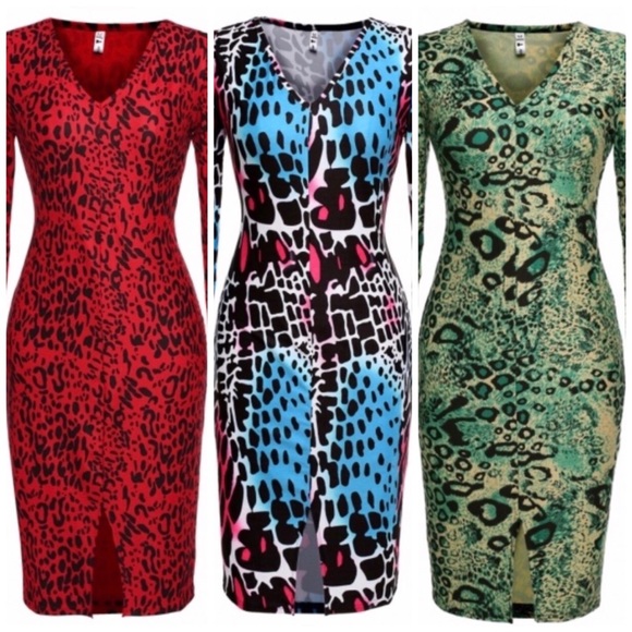 Cheetah Long Sleeve Dress - Picture 9 of 9